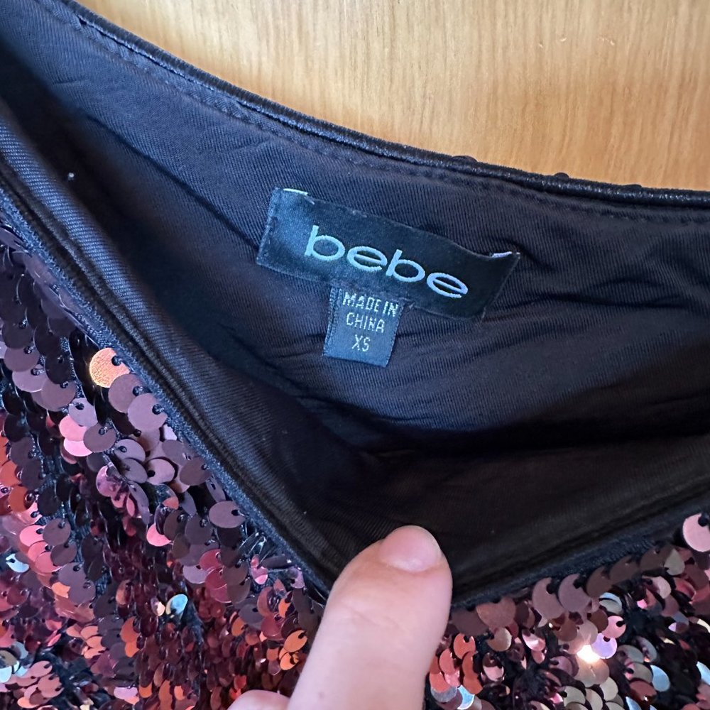 Bebe 1-Shoulder Sequin Multi-Color Mini Dress - image 5